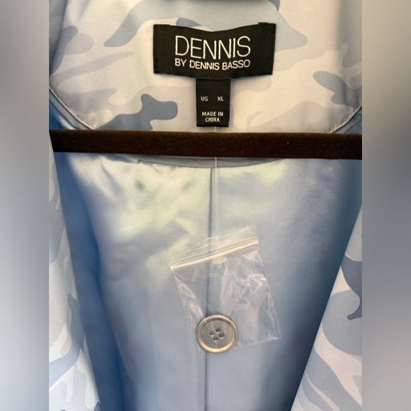 dennis basso Light Blue Camo Trench Coat - Picture 4 of 7